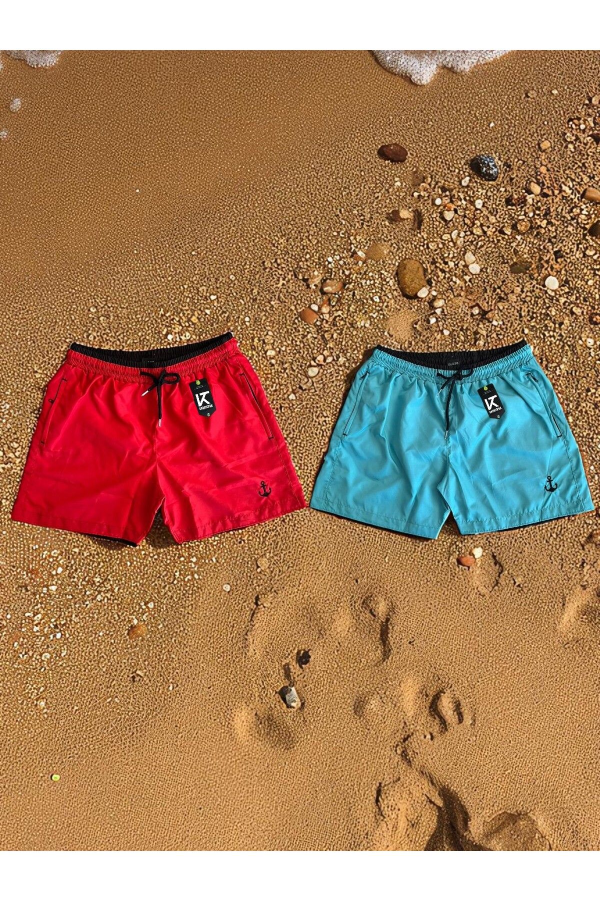 Karatopak-2 Swim Shorts - 2 Pockets with Mesh Inside, Waist Rubber and Tie Drawstring 1