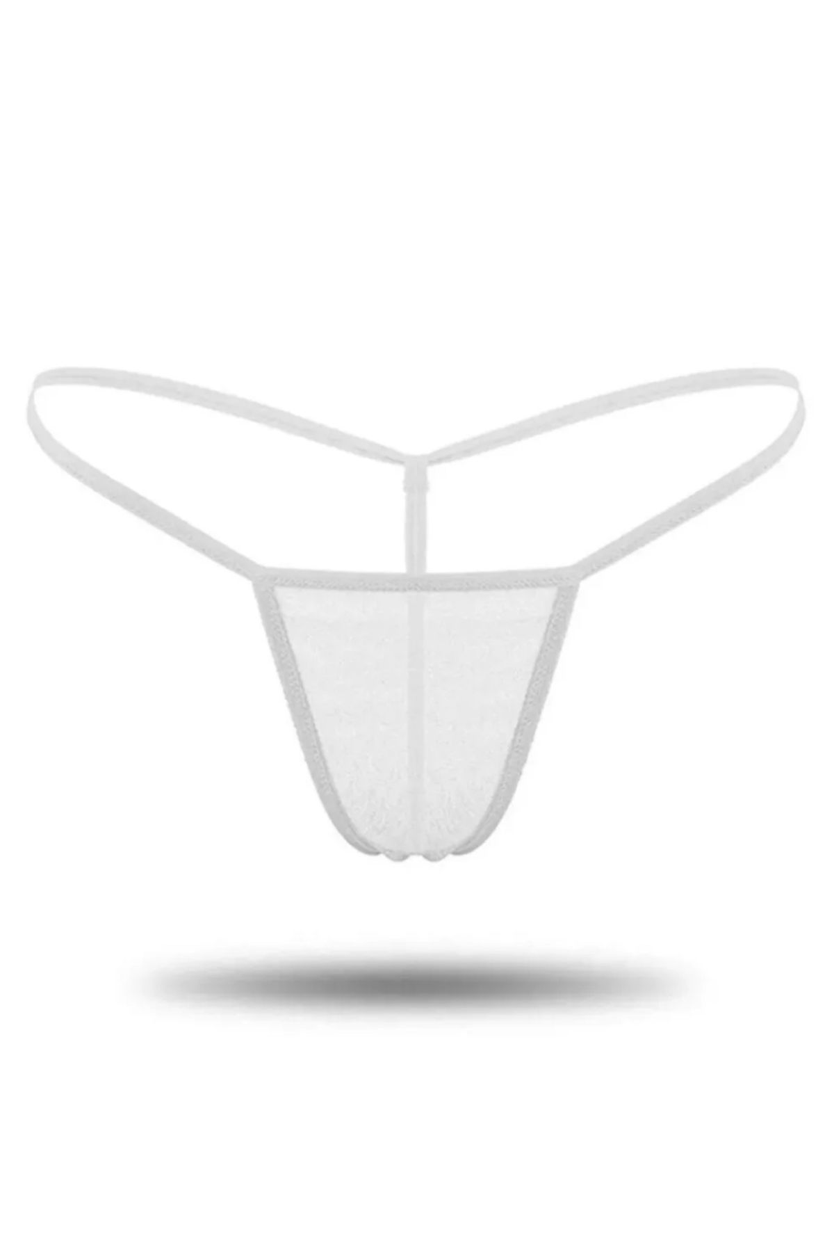 Cicişim-Red White 2-Piece Tulle See-Through String Thong Underwear 3