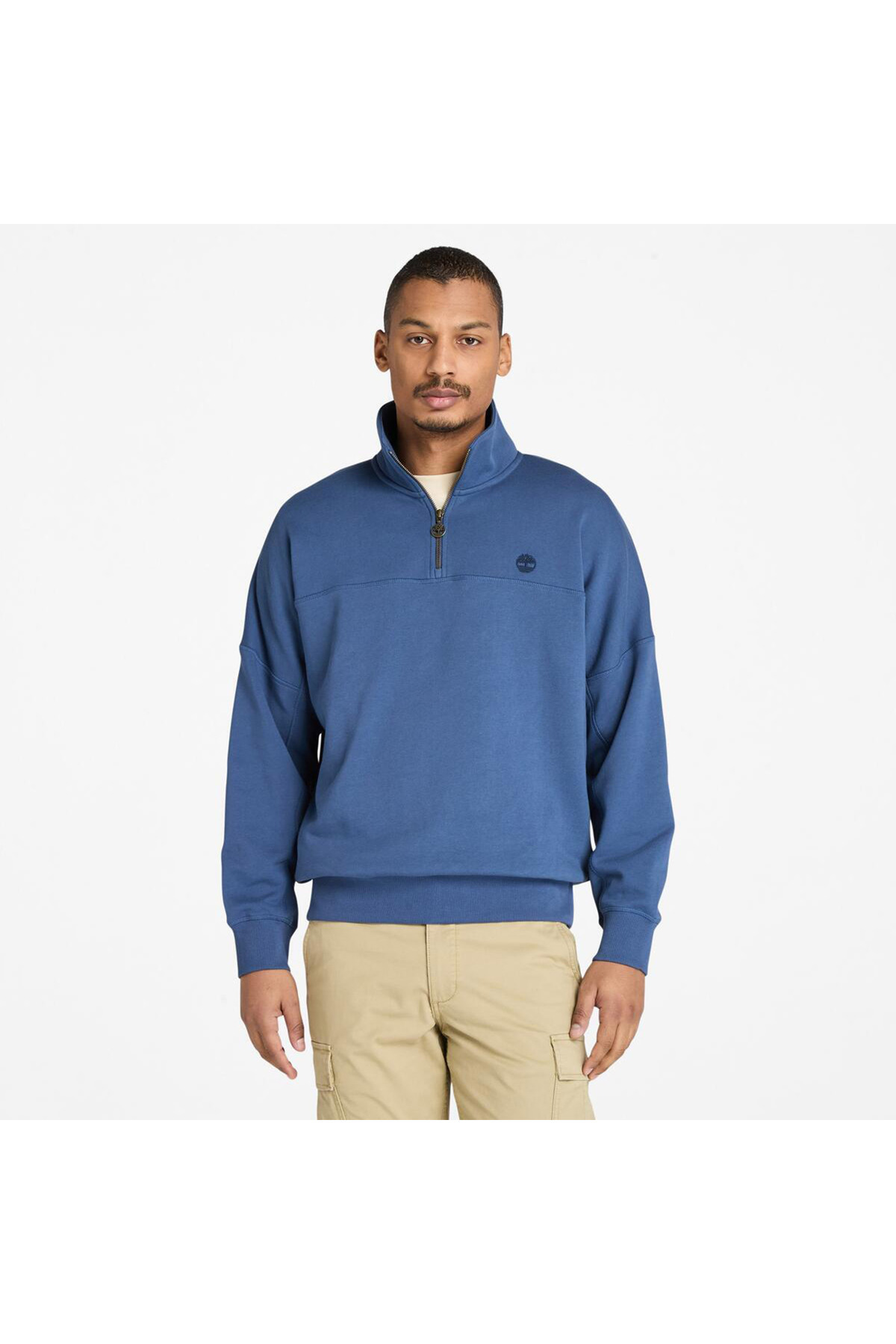تیمبرلند سویشرت مردانه طرح ربع زیپ آبی تیره