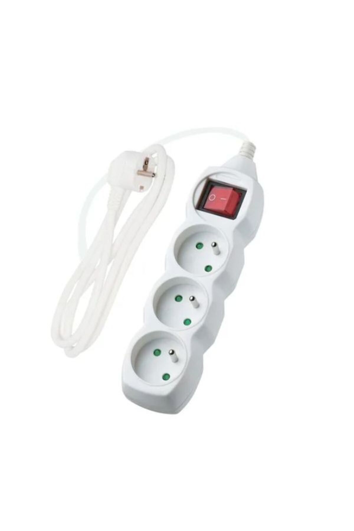 Mercaton-Extension Cord with Switch, 3 Sockets with Grounding, 3 x 1.5 mm², 1.5 m, White 5