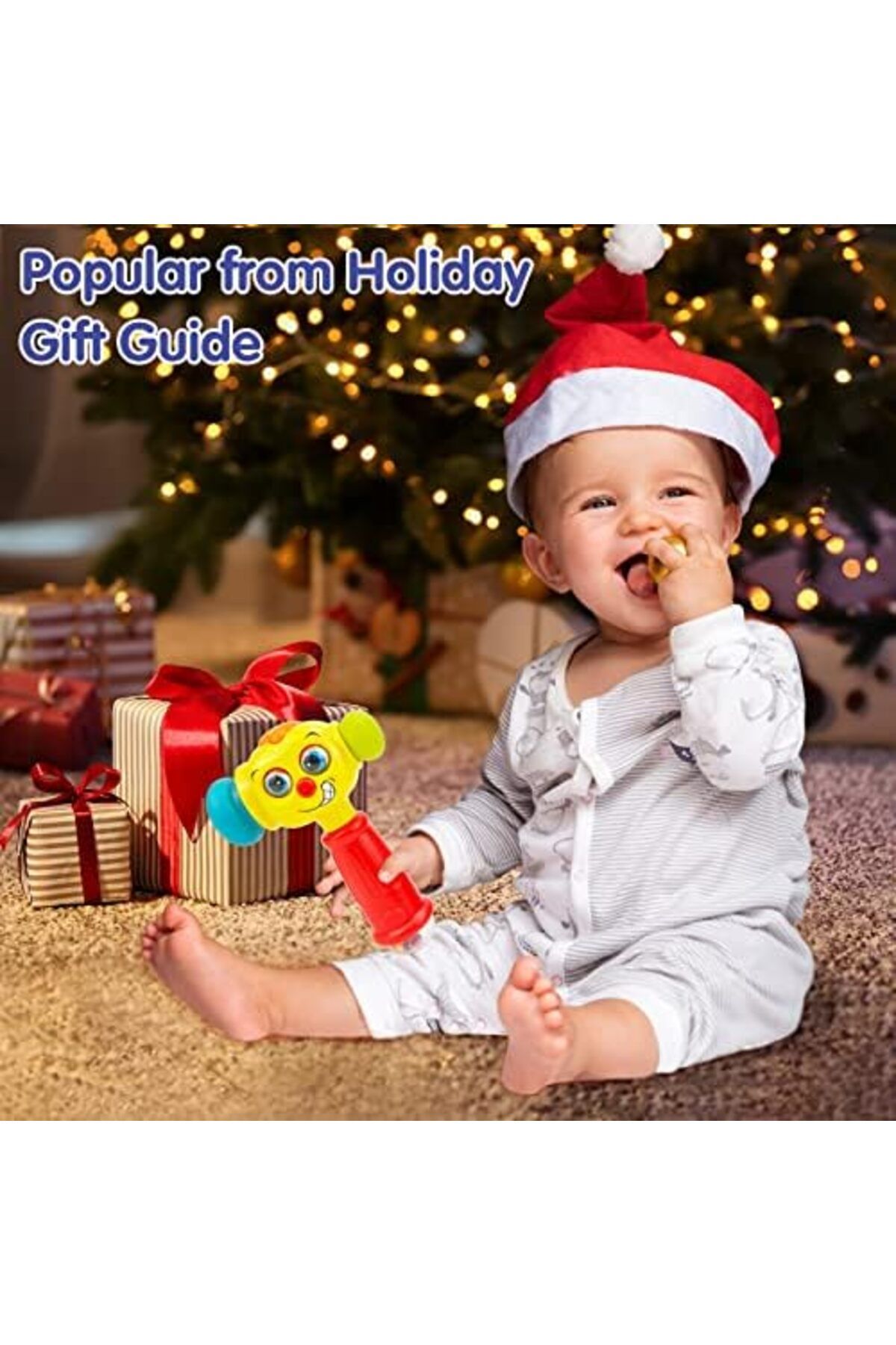 Hola-لعبة مطرقة للأطفال الصغار، لعبة تعليمية موسيقية مع أضواء وخرزات العد والخشخشة، وضعان (مو 8