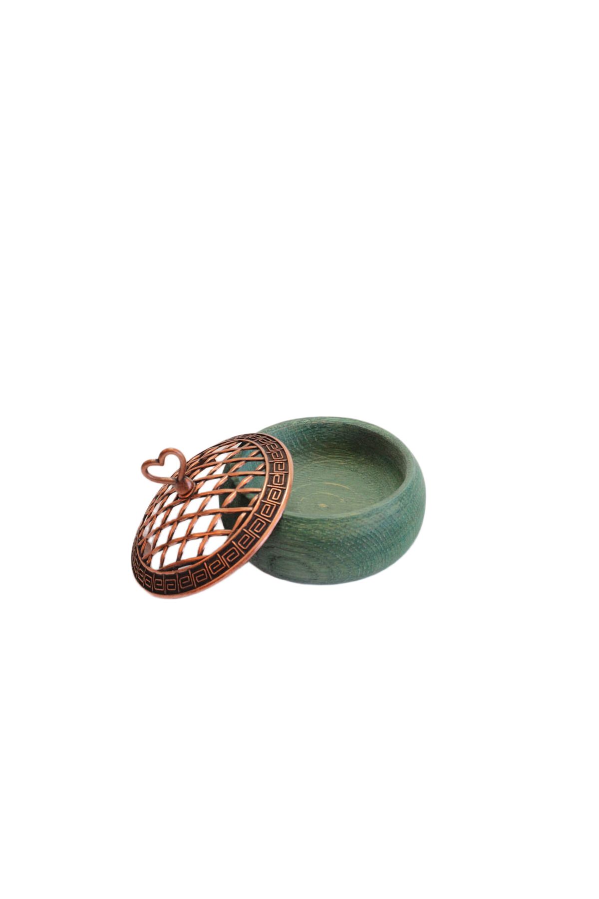 tios home-Wooden Bowl Presentation Set with Copper Lid Serving Tray with 3 Bowls and Handles Real Beech Stand 3