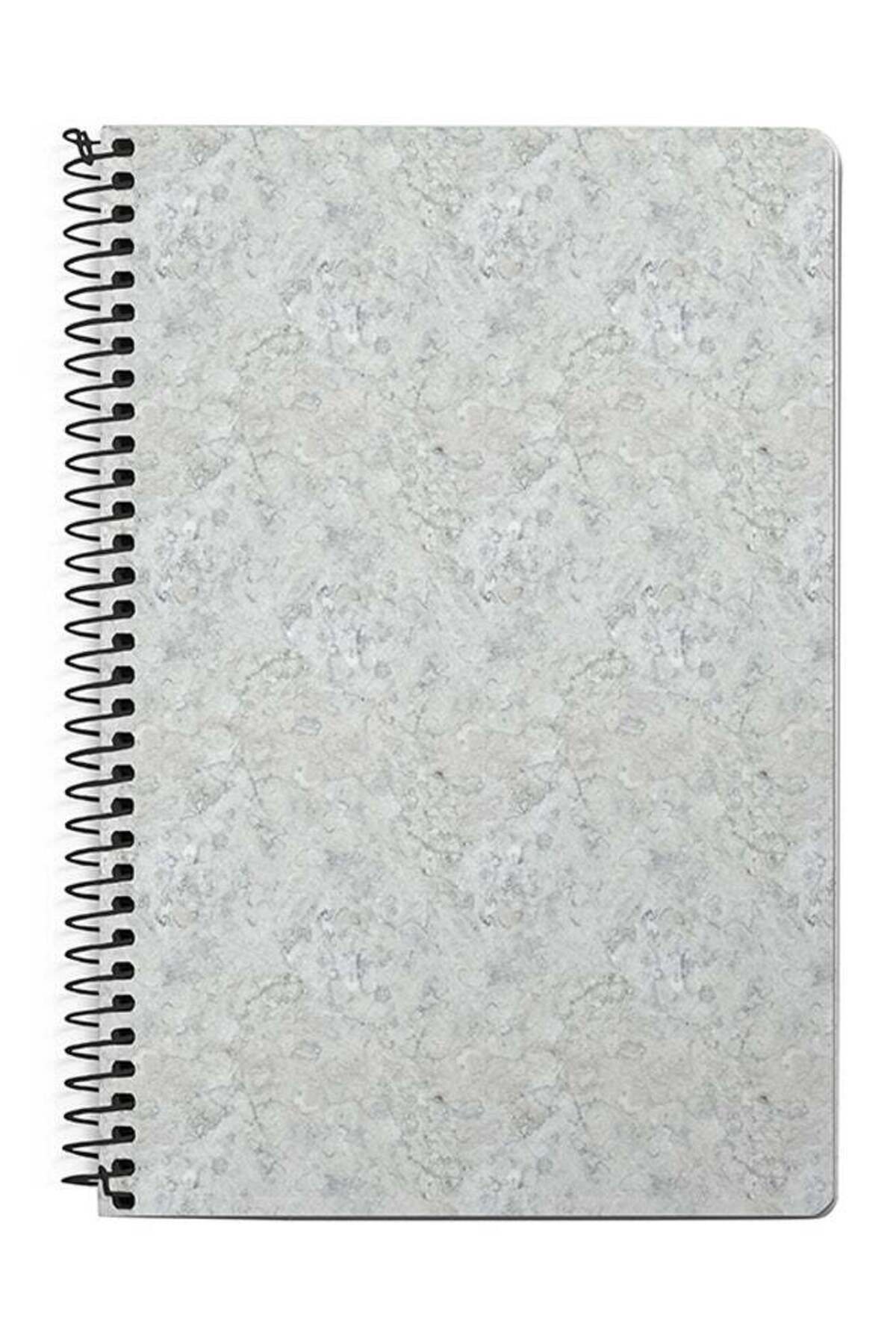 Stylizedd-Marble Texture Black A5 Spiral Notebook Grey 1