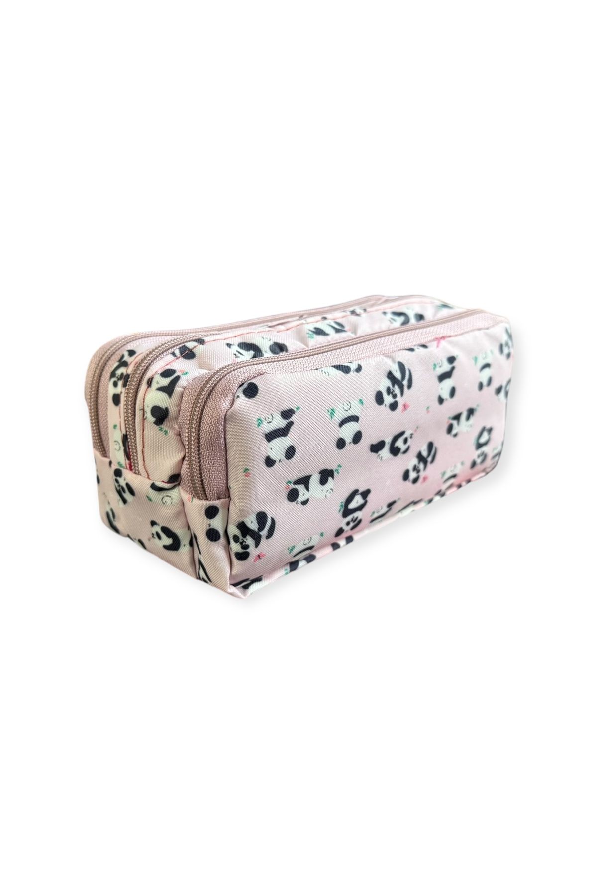 Polin-Three Compartment Patterned Pencil Bag, 8 Different Models, Zippered, Large Size 2
