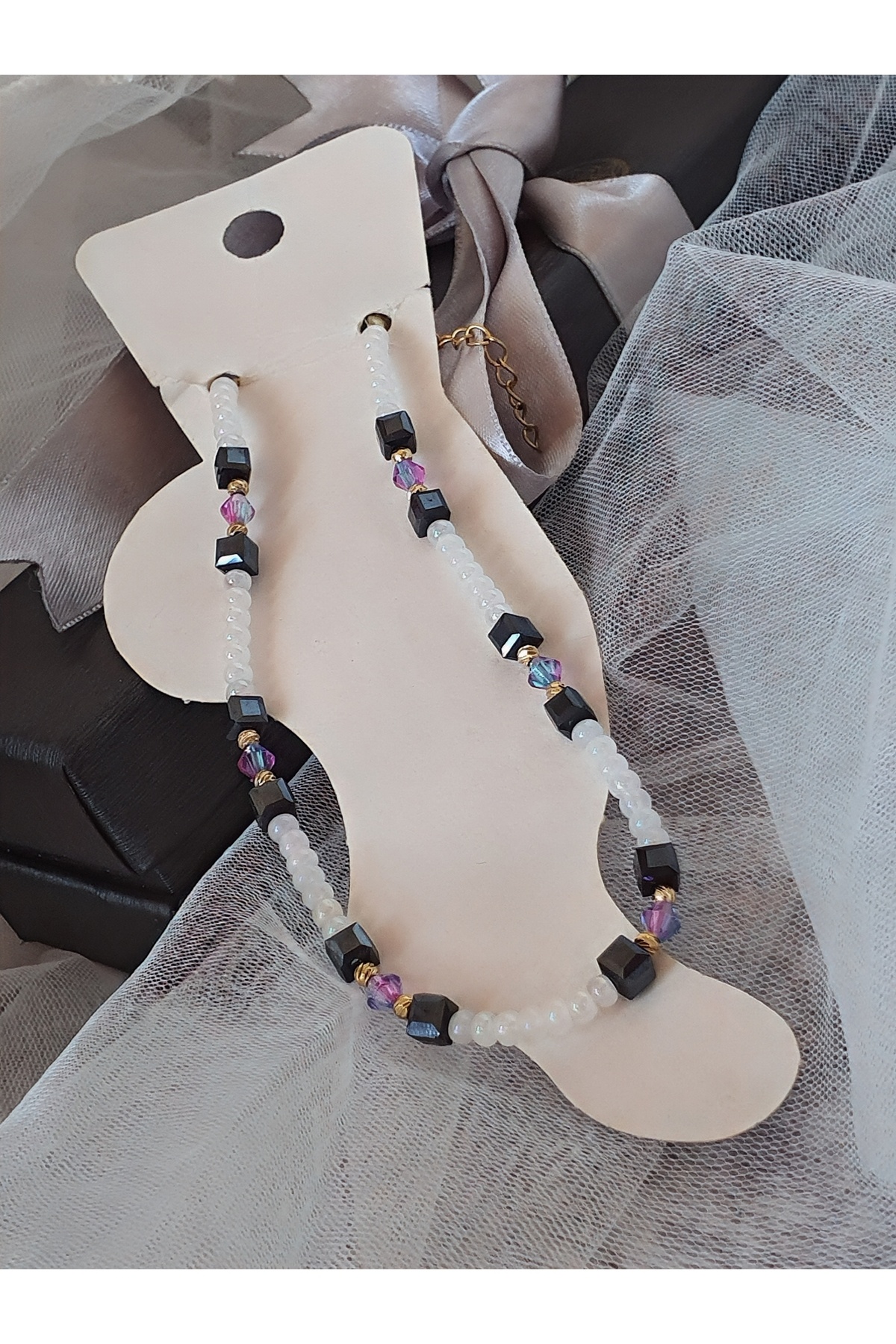 Bestway ve Diğeri Kadın zarif cam boncuk halhal ( ayak bileklik )