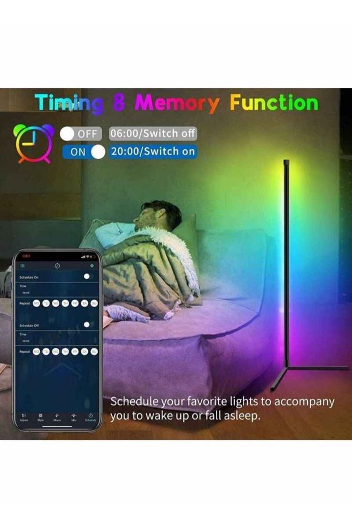 Generic-XiuWoo Bluetooth Control LED Light Corner Lamp 1.2Metr 1
