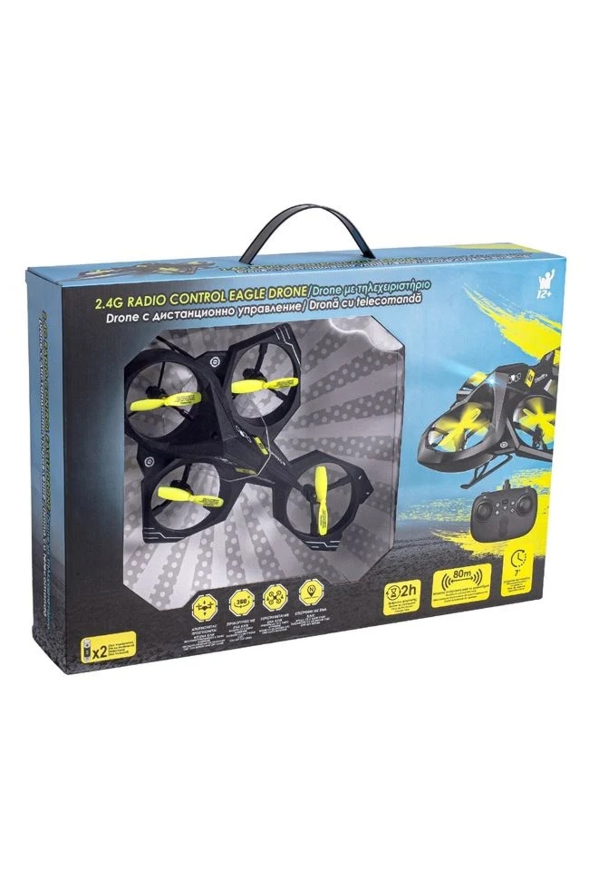 divendi-ro-eagle drone with auto-rotate, headless mode, with remote control, gyro and lights, 24x20x7.8cm 5