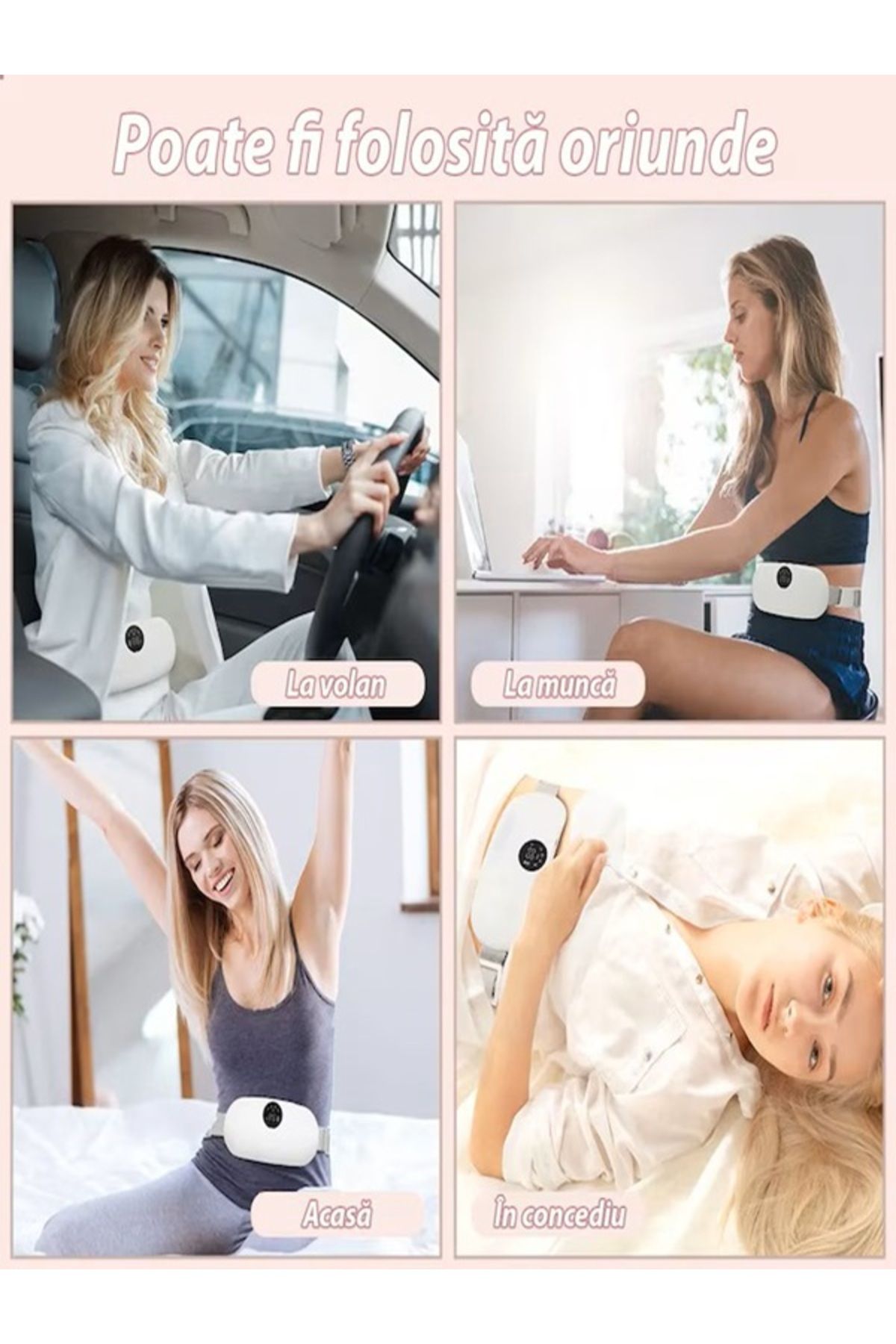 NO BRAND-Pain belt with 3 heating modes, 8 vibration modes and charging 3