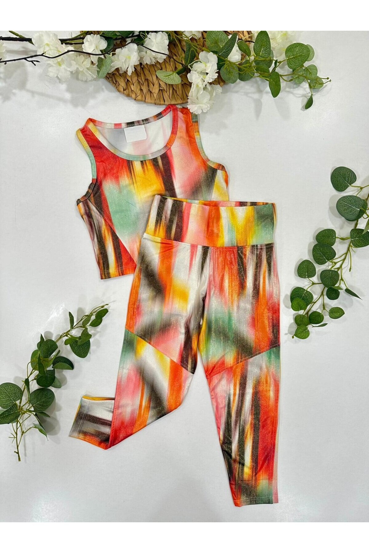 chibuumbabykids Renkli Desenli Kız Çocuk Spor Takım