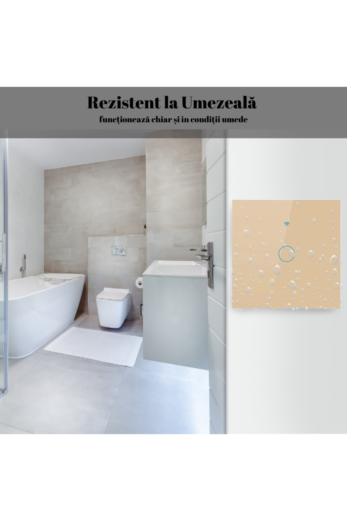 VisionHub-Smart touch switch, Wireless,Wi-fi, 1 Channel, Tempered Glass, Compatible with iOS/Android, Tuya 6