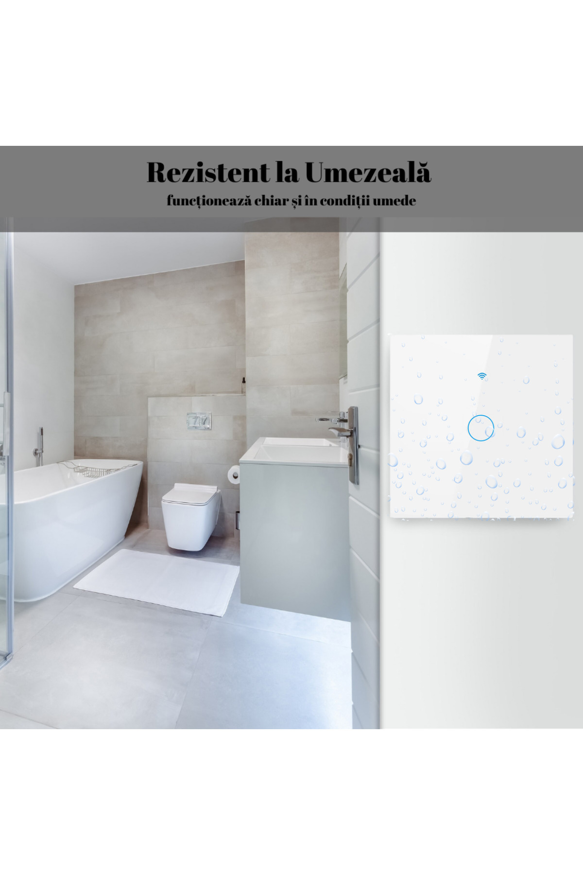 VisionHub-Smart touch switch, Wireless, Wi-fi, 1 Channel, Tempered Glass, Compatible with iOS/Android, Tuya 6