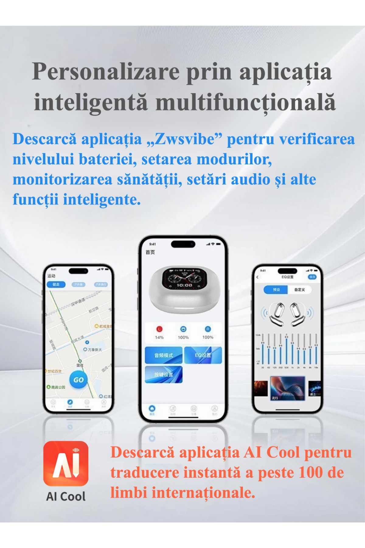 AdriMar-Smart Headphones with Touch Screen, with Real-Time Translator Over 100 Languages, Multiple Functions 6