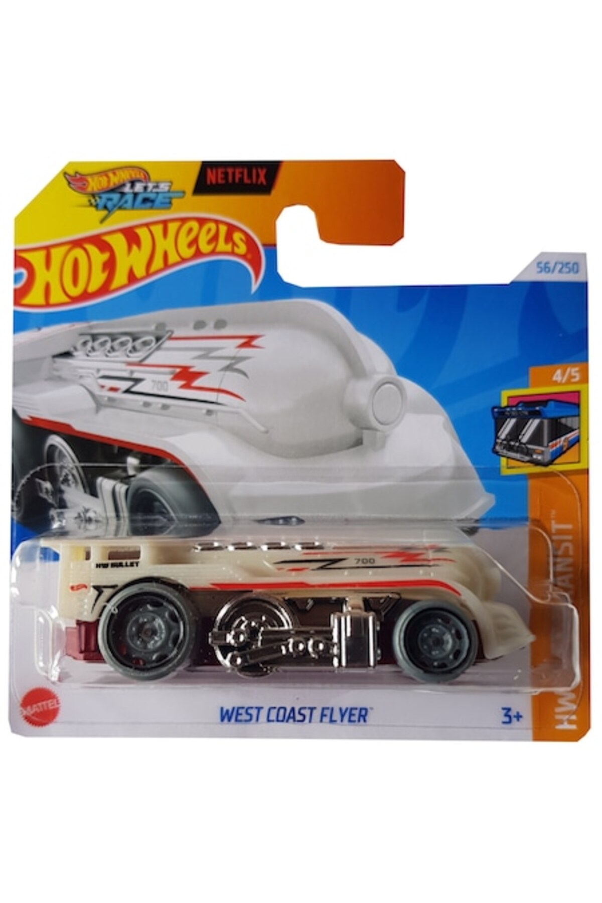 Masinuta metalica Hot Wheels, West Coast Flyer, White, 1:64