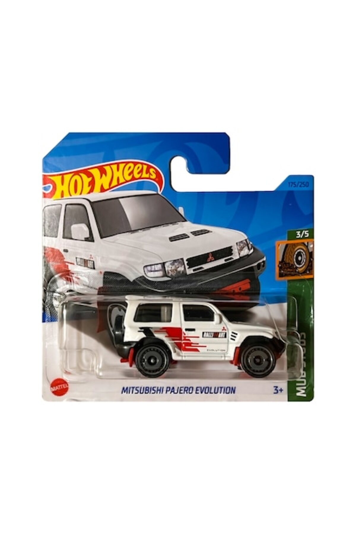 Masinuta metalica Hot Wheels, Mitsubishi Pajero Evolution, 1:64, Alb