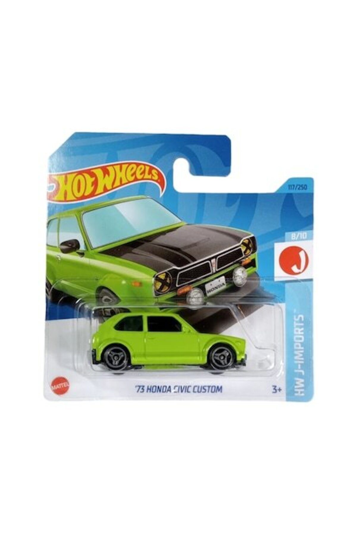 Masinuta metalica Hot Wheels, '73 Honda Civic Custom, Verde, 1:64