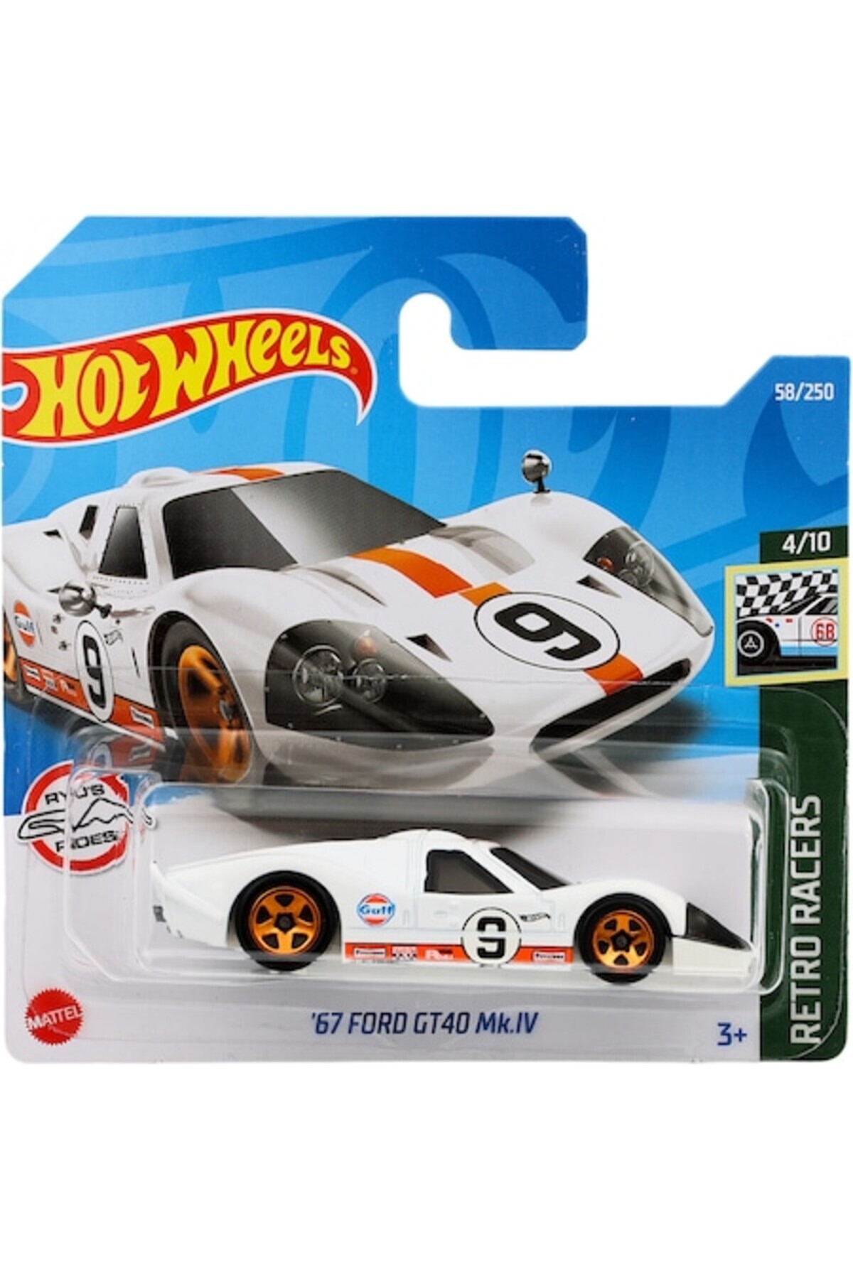 Masinuta Metalica Hot Wheels, '67 Ford GT40 Mk.IV, Alb, 1:64