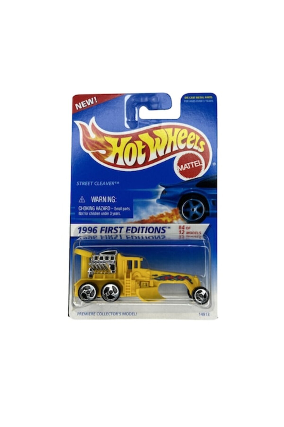 Masinuta Metalica Hot Wheels, Street Cleaver, Colectia 1996 First Editions, Galben, 1:64