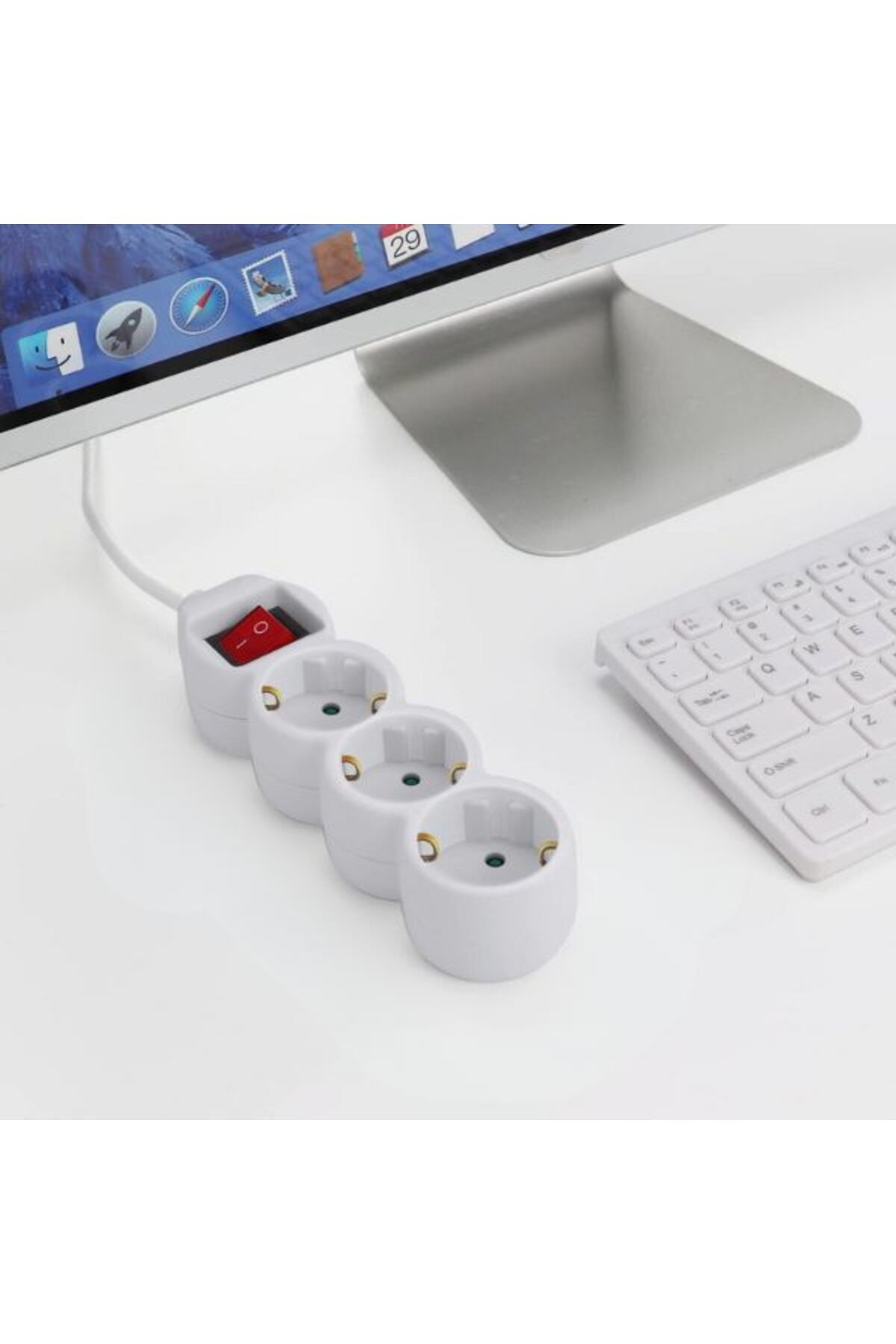 Mercaton-Extension Cord with Switch, 3 Sockets with Grounding, 3 x 1.5 mm², 1.5 m, White 4