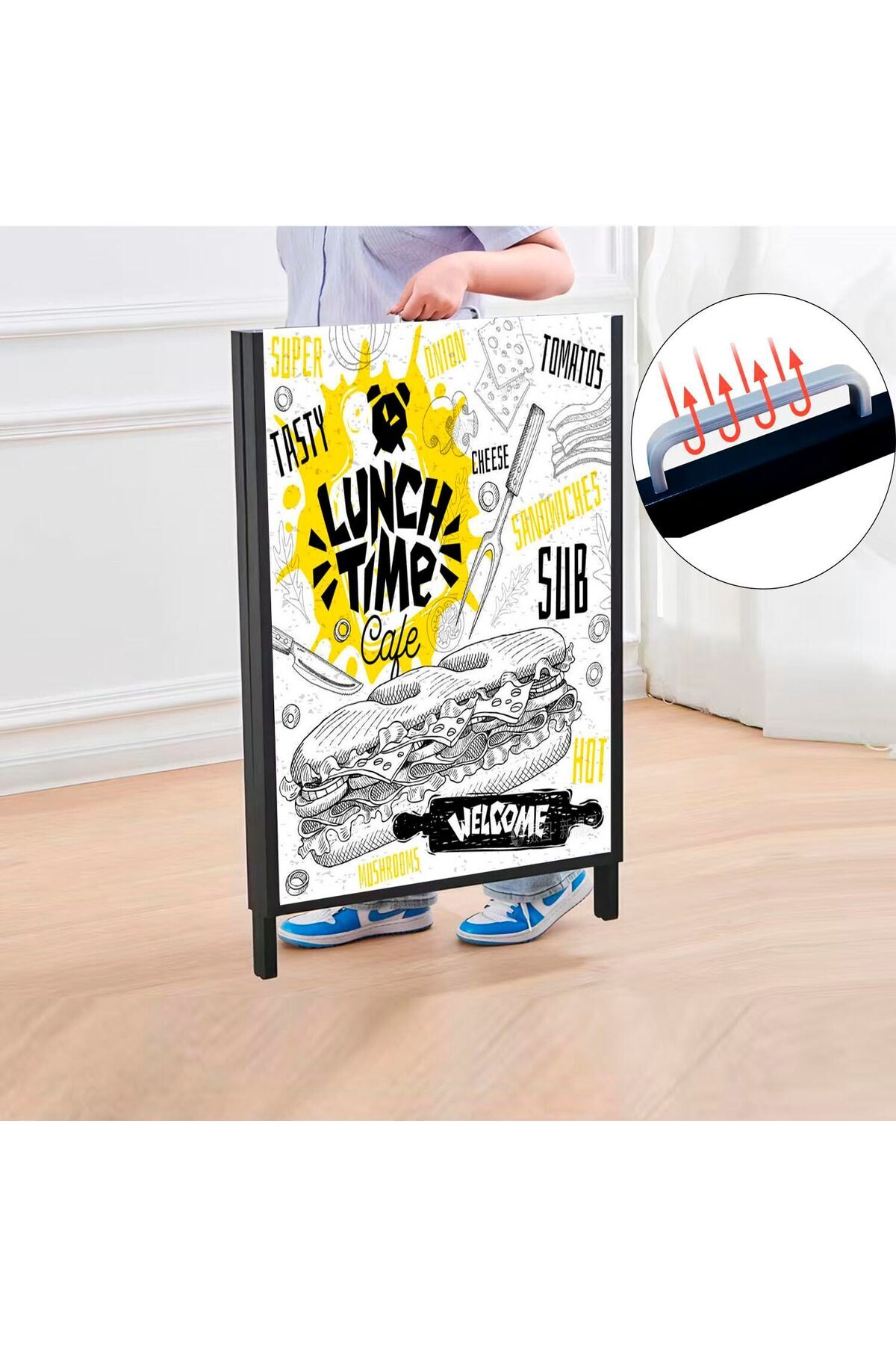 KidLe-Double-Sided KT Board Display Stand with Top-Loading Slots - Portable Folding A-Frame Sign Holder 3