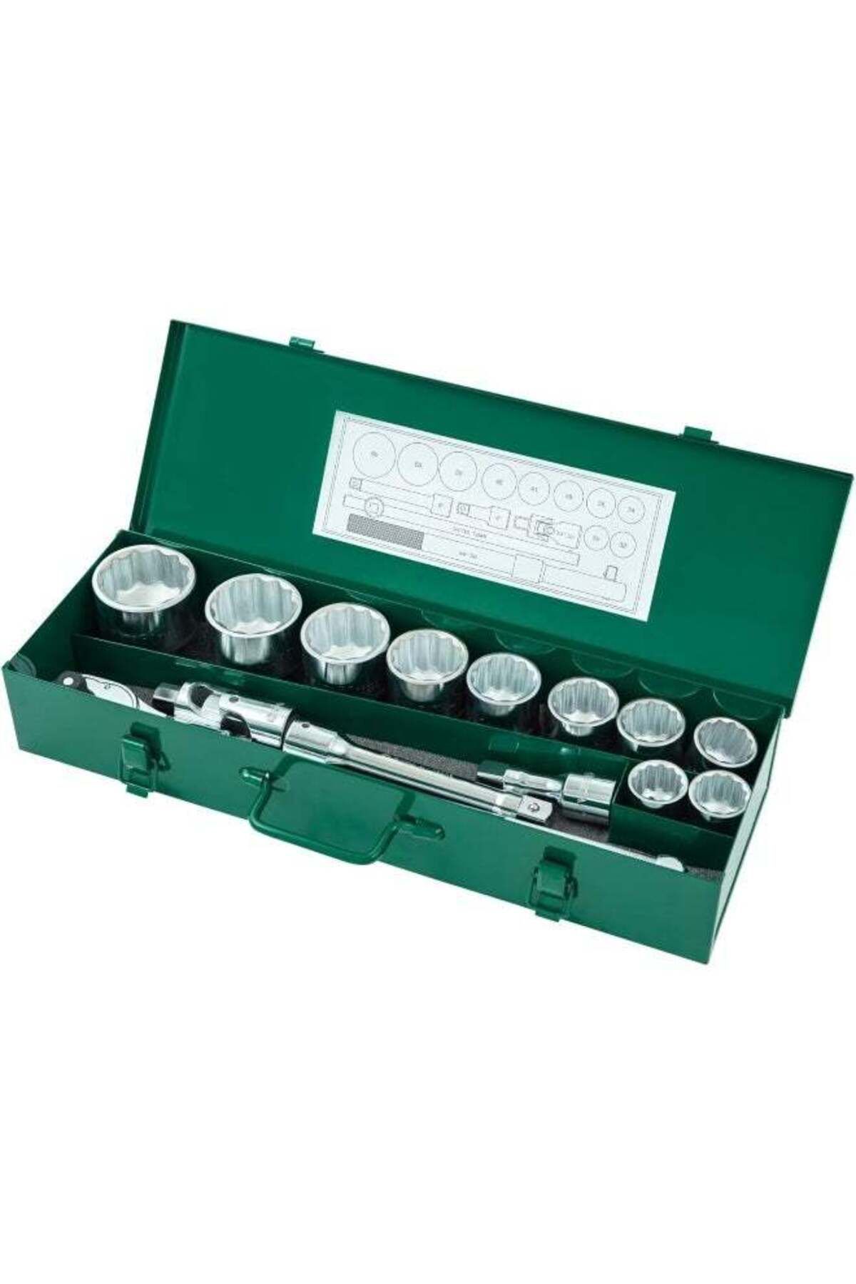 SATA-, 15 Pc. 3/4" Drive 12 Point Metric Socket Set 30-60 mm 1