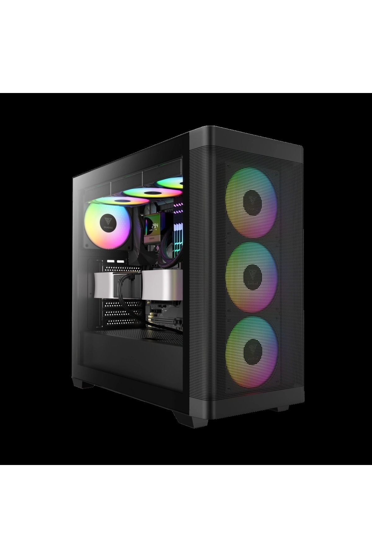 gamdias Athena M3, 750w, 80+ Bronze, Tempered Glass, Type-c, Mesh Ön Panel, Argb, Atx, Gamıng Kasa