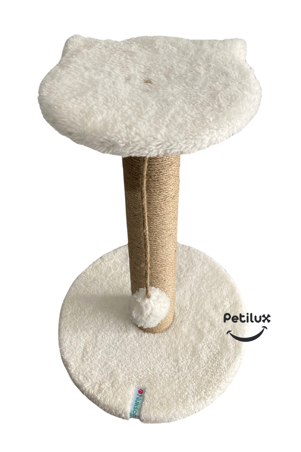 Petilux-Jute Drawstring Single Scratching Post with Cat Head Figure Step Top 3