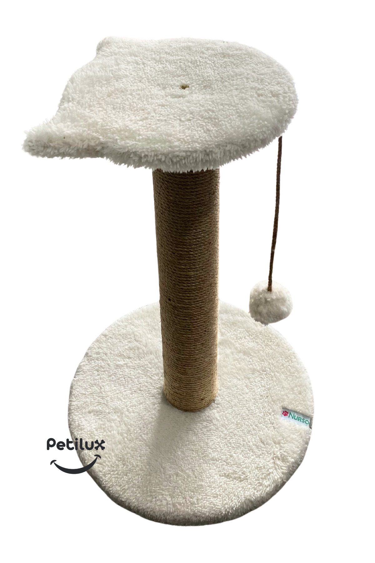 Petilux-Jute Drawstring Single Scratching Post with Cat Head Figure Step Top 5