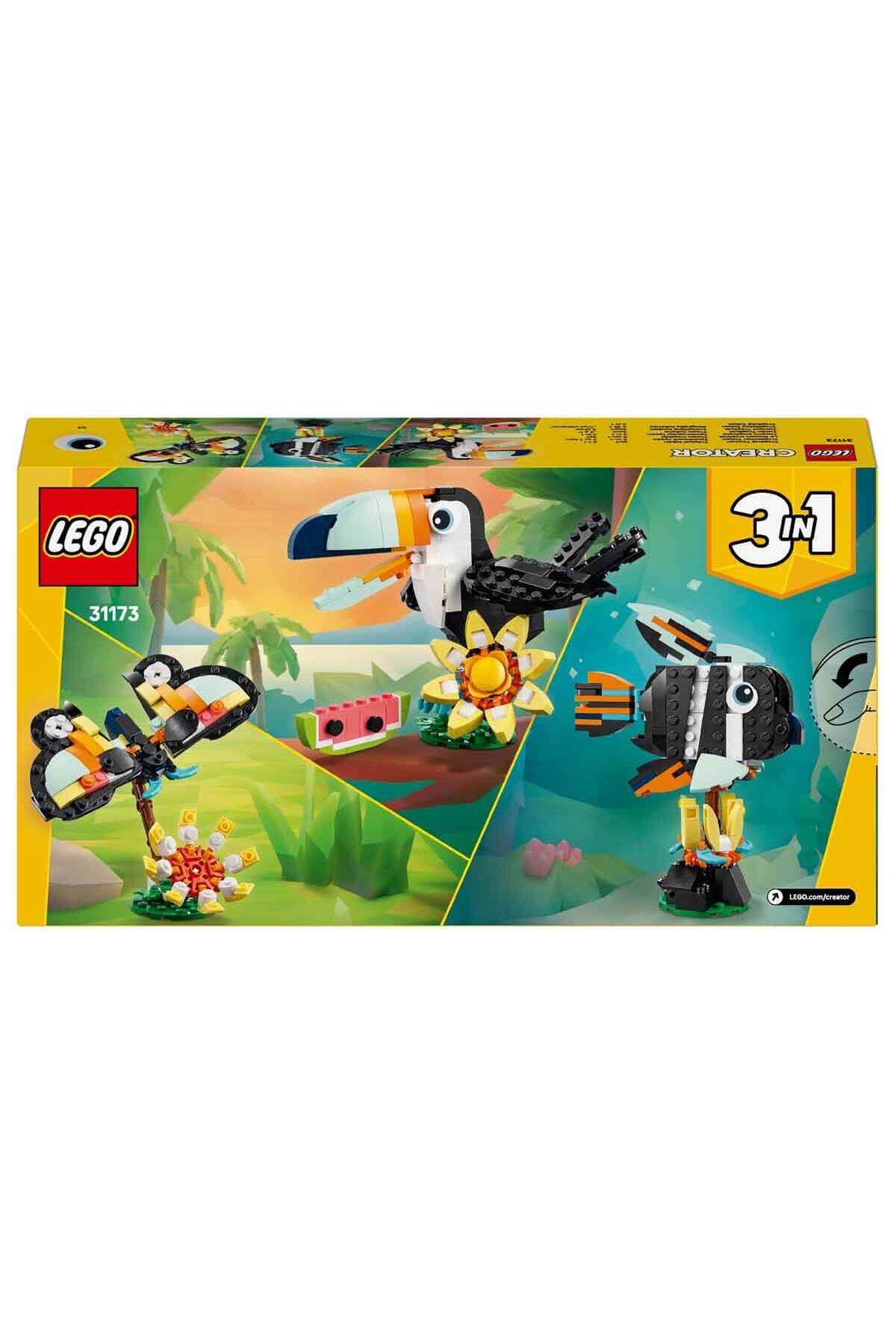 LEGO Creator 3'ü 1 Arada Vahşi Hayvanlar: Tropikal Tukan Kuşu 31173 - 7 Yaş ve Üzeri Çocuklar fotoğrafı 4 (önizleme)