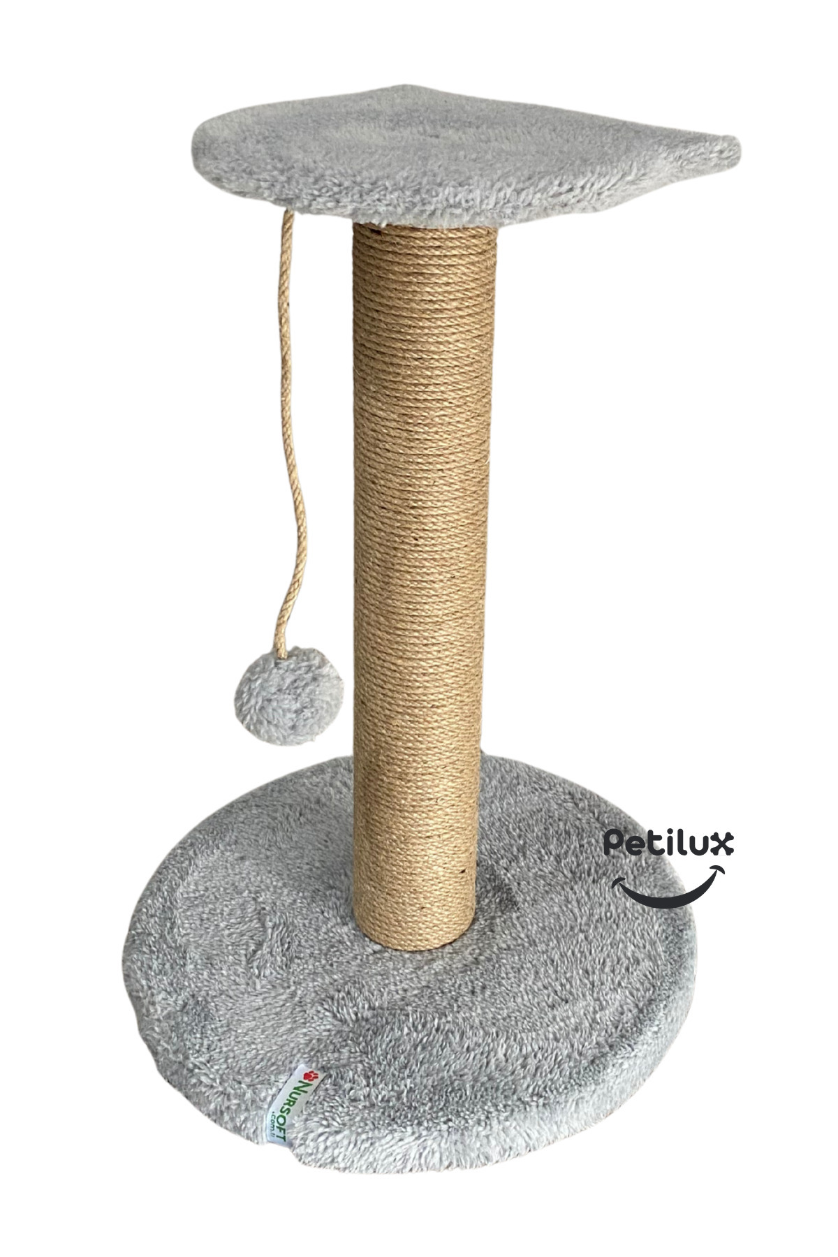 Petilux-Jute Drawstring Single Scratching Post with Cat Head Figure Step Top 3