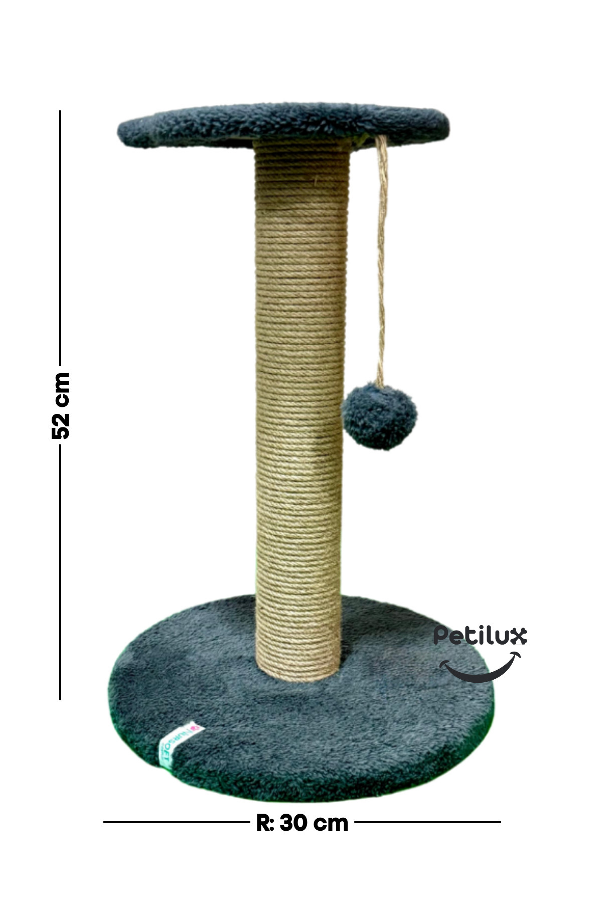 Petilux-Jute Drawstring Single Scratching Post with Cat Head Figure Step Top 6
