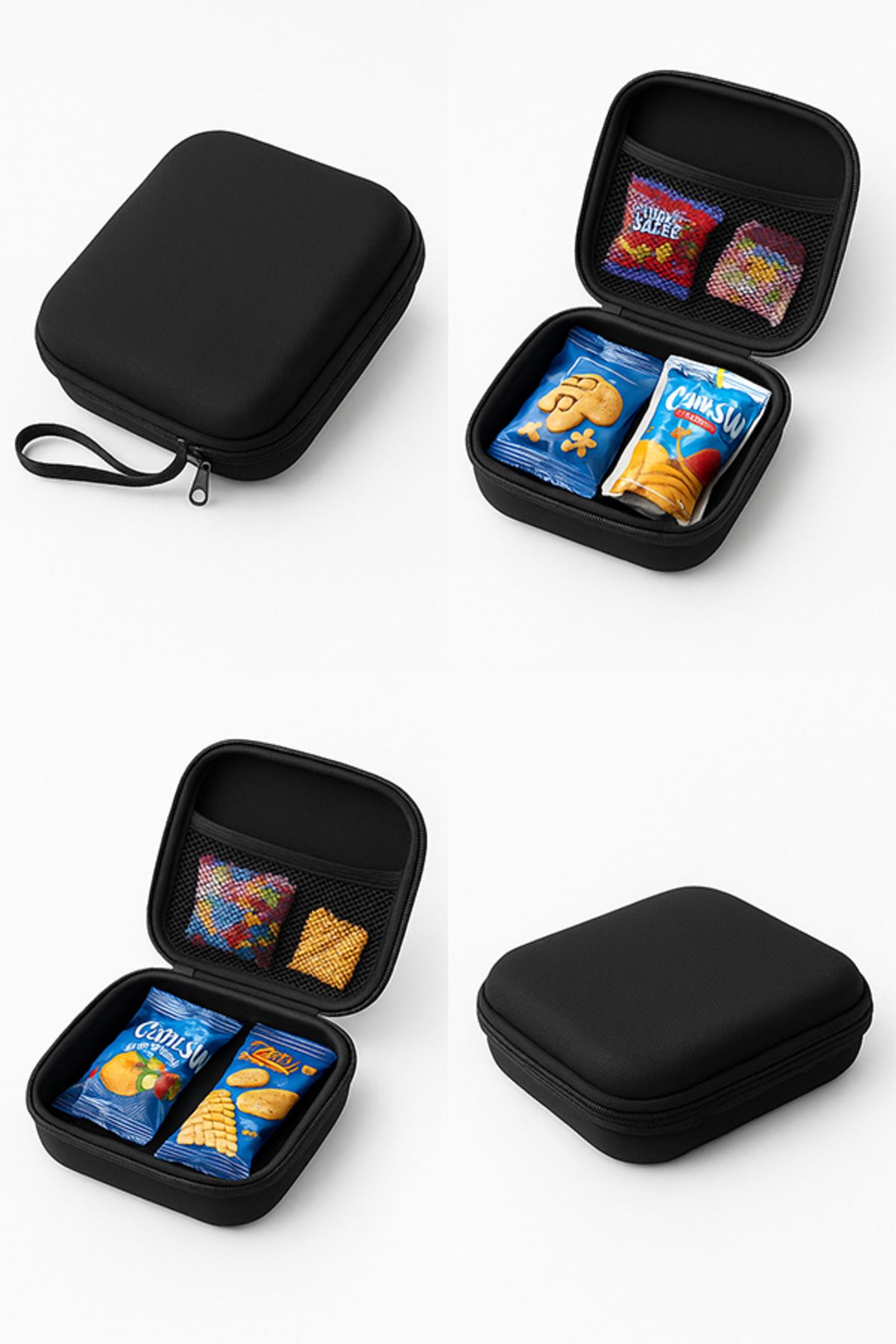 dorbe-multi-purpose compact hard shell travel carrying case mesh pocket shockproof mini storage box 4