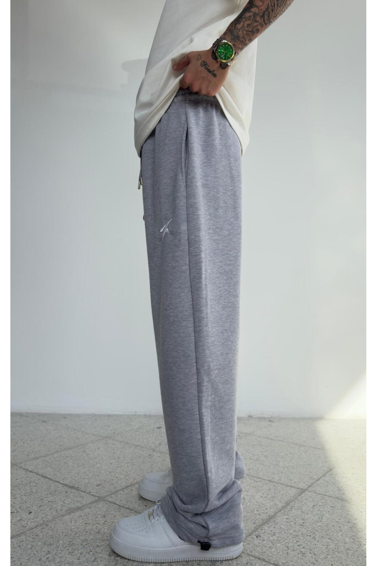 zaee  Star Nakışlı Her Mevsim Giyilebilen Ayarlanabilir Paça Bol Eşofman Altı - Görsel 5