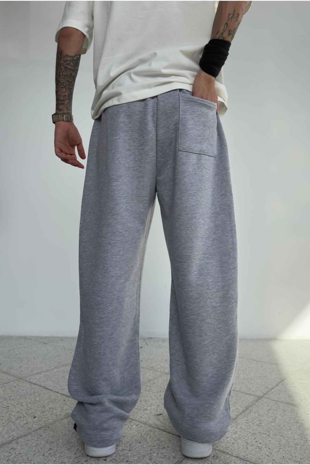 zaee  Star Nakışlı Her Mevsim Giyilebilen Ayarlanabilir Paça Bol Eşofman Altı - Görsel 6