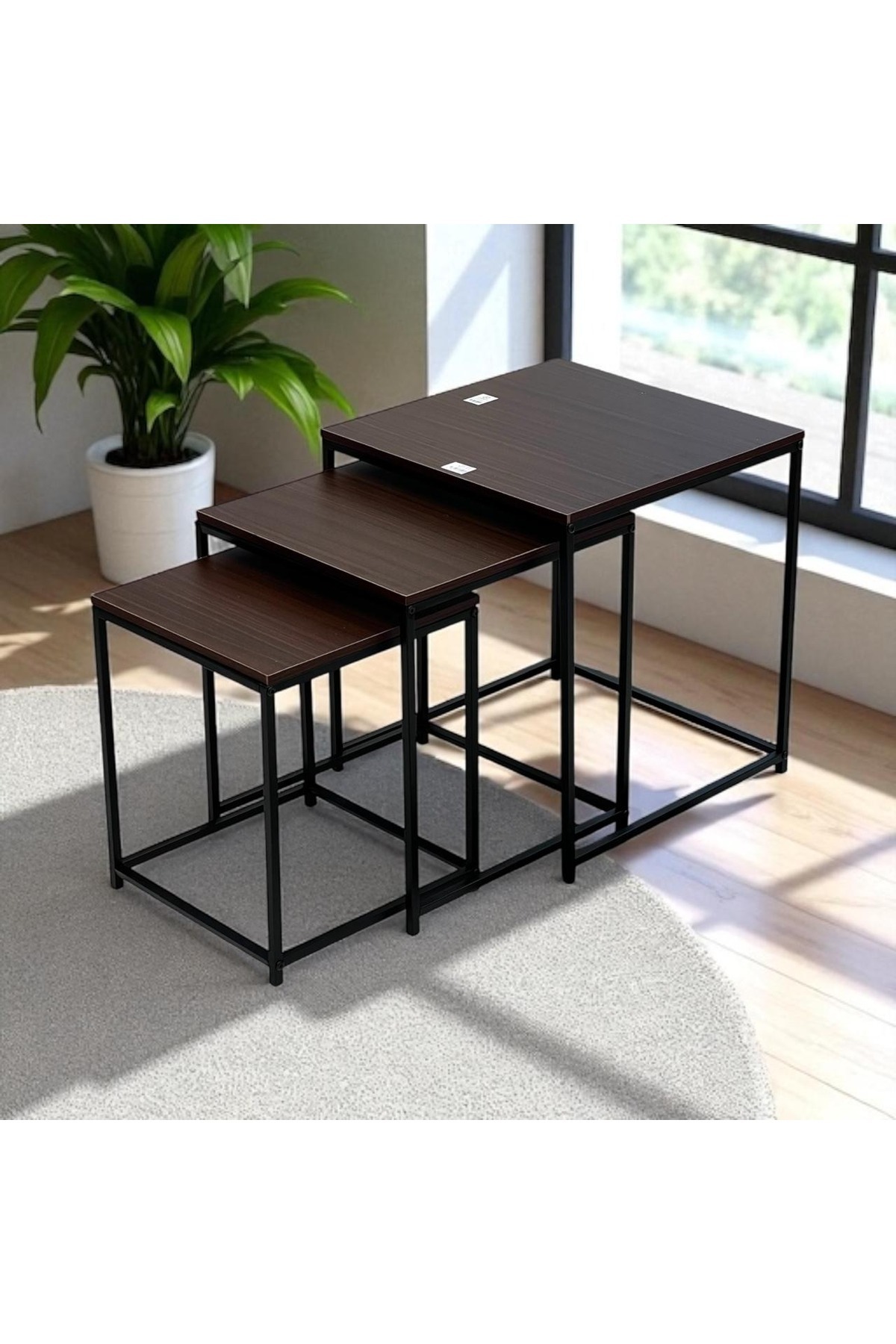 Kreslo-Square Serving Table Set - 3 Pieces with an Elegant Interlocking Design 1