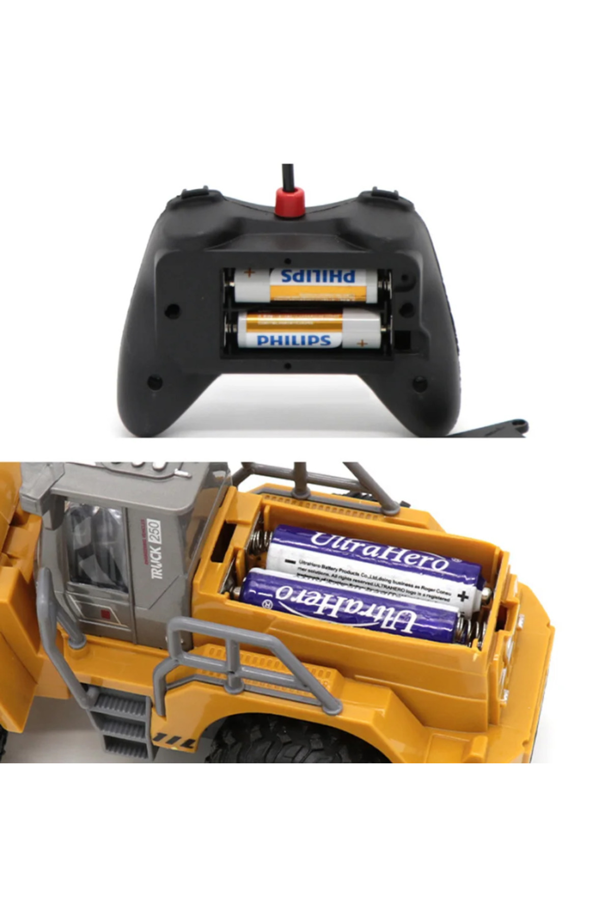 LUDIRO-RC Front-Loading Backhoe Loader with Lights, Sounds and Moving Bucket 4