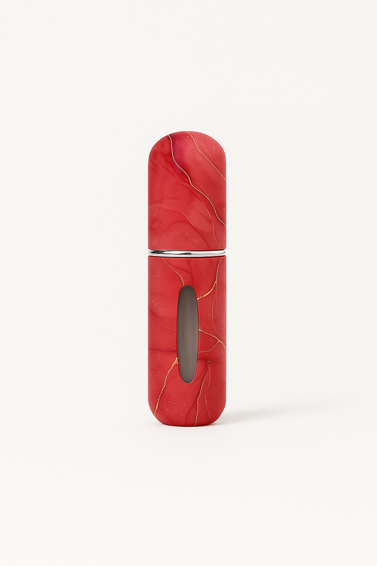 Mini Doldurulabilir Kırmızı Mermer Desenli Cep Parfüm Şişesi 5 ml Taşınabilir Şık Tasarım — PRT-REDMARBLE-5ML-M05