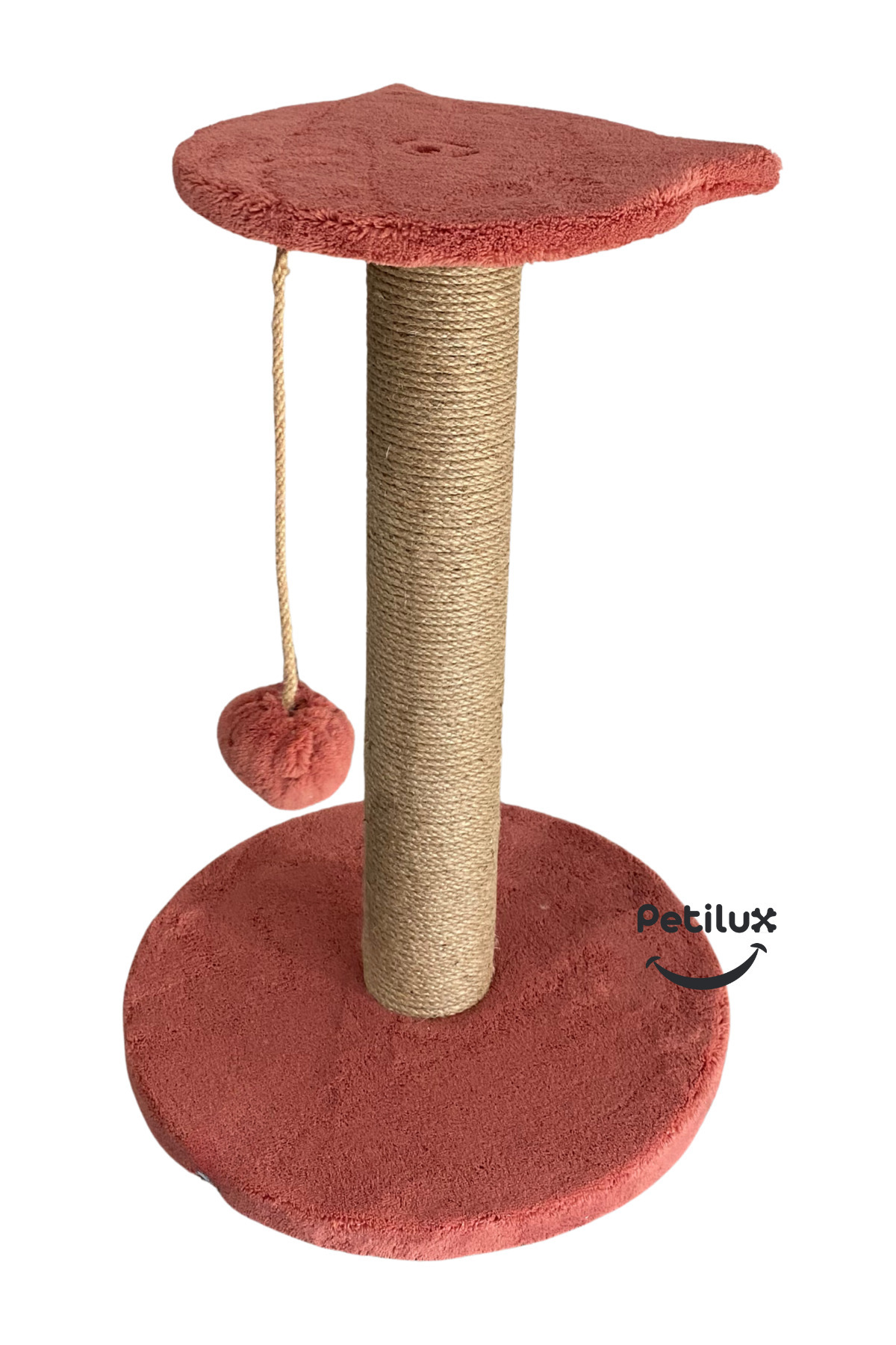 Petilux-Jute Drawstring Single Scratching Post with Cat Head Figure Step Top 4