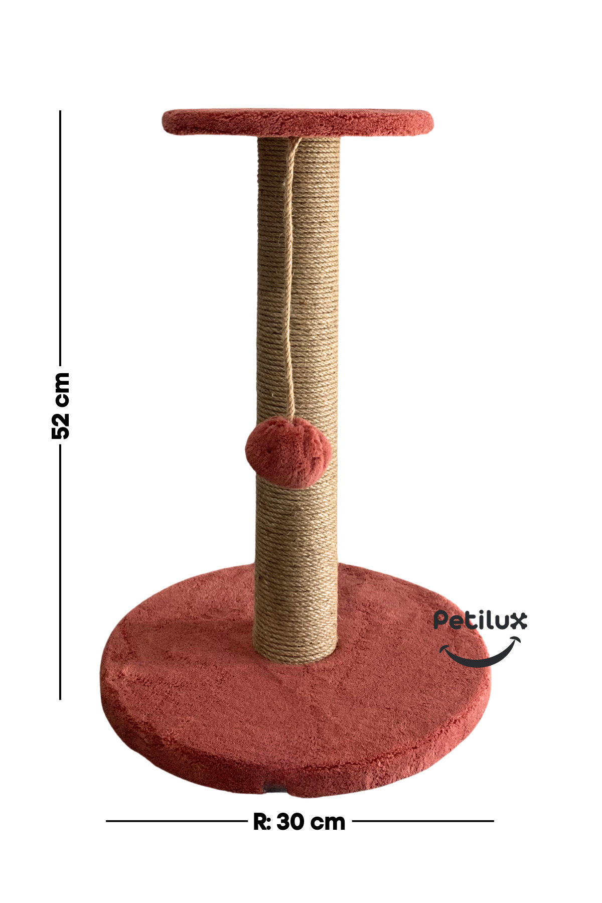 Petilux-Jute Drawstring Single Scratching Post with Cat Head Figure Step Top 6