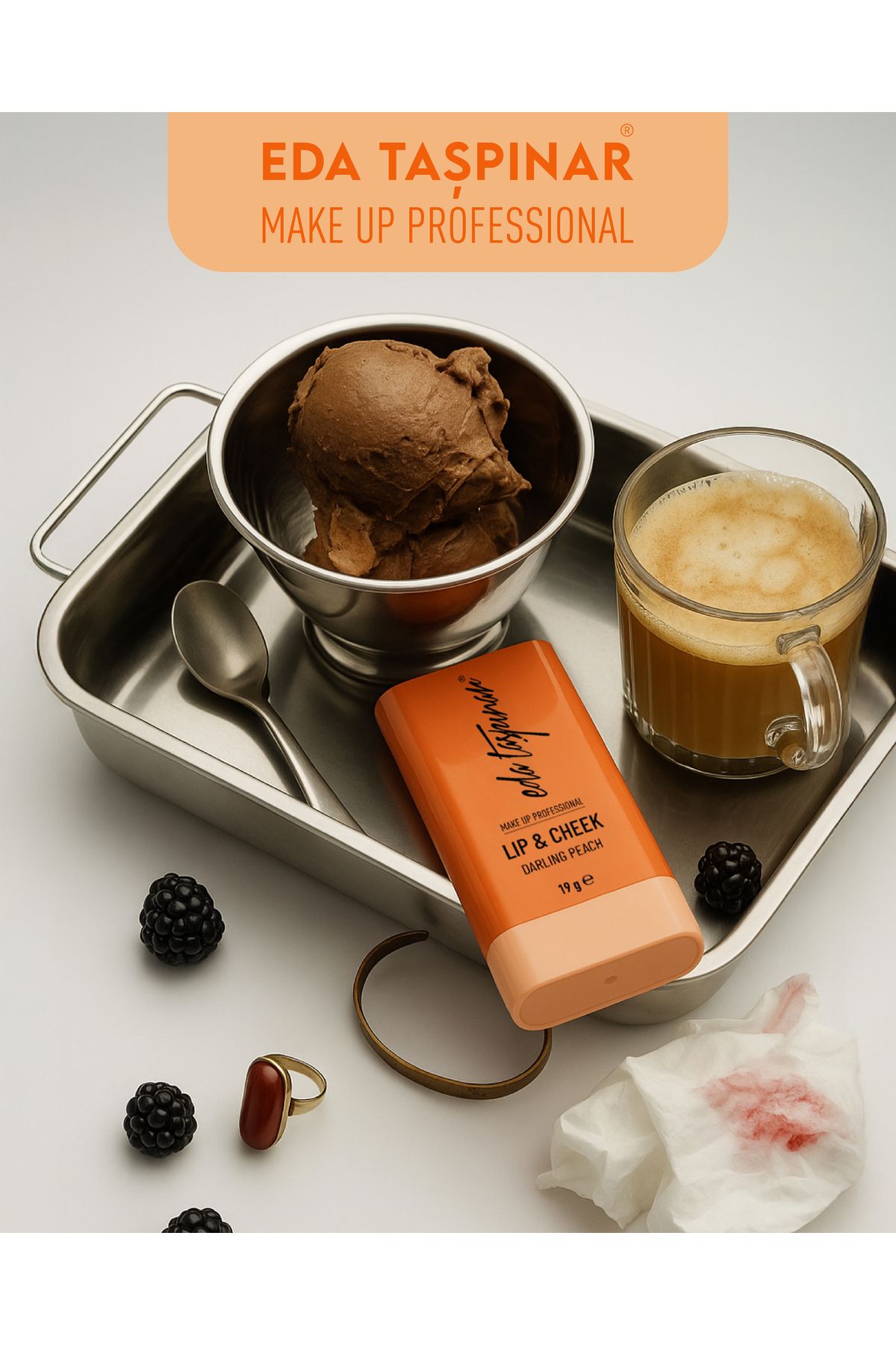 Eda Taşpınar-Lip & Cheek Cream Blush Stick Darling Peach (Egy0071) 6