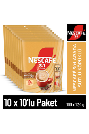 Nescafe 3ü1 Arada Sütlü Köpüklü 17,4 Gr 10'lu Paket