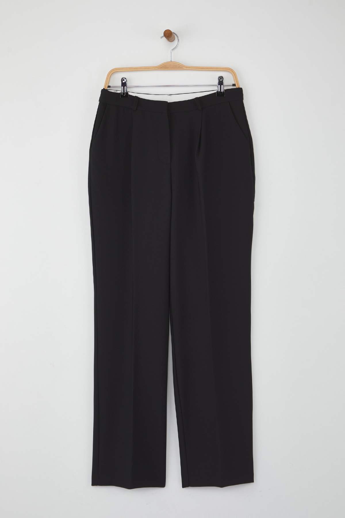 Trendyolmilla  Wardrobe Essentials Siyah İçten Bel Ayarlamalı Wide Leg/Geniş Paça Bootcut Pantolon | TWOAW26PL00028 - Görsel 6