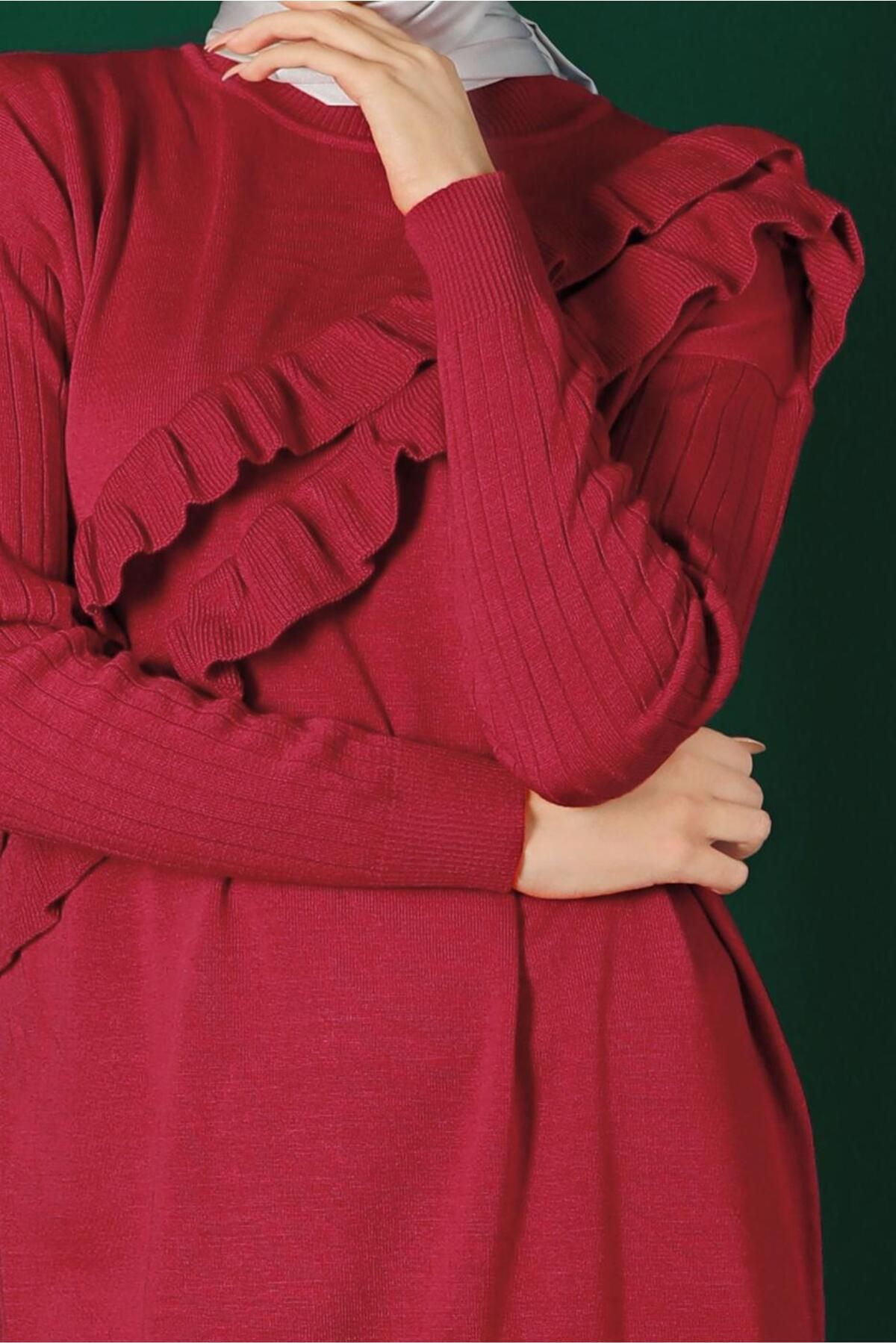 Alvina-سروال تريكو مزدوج مكشكشفريق 43217 4