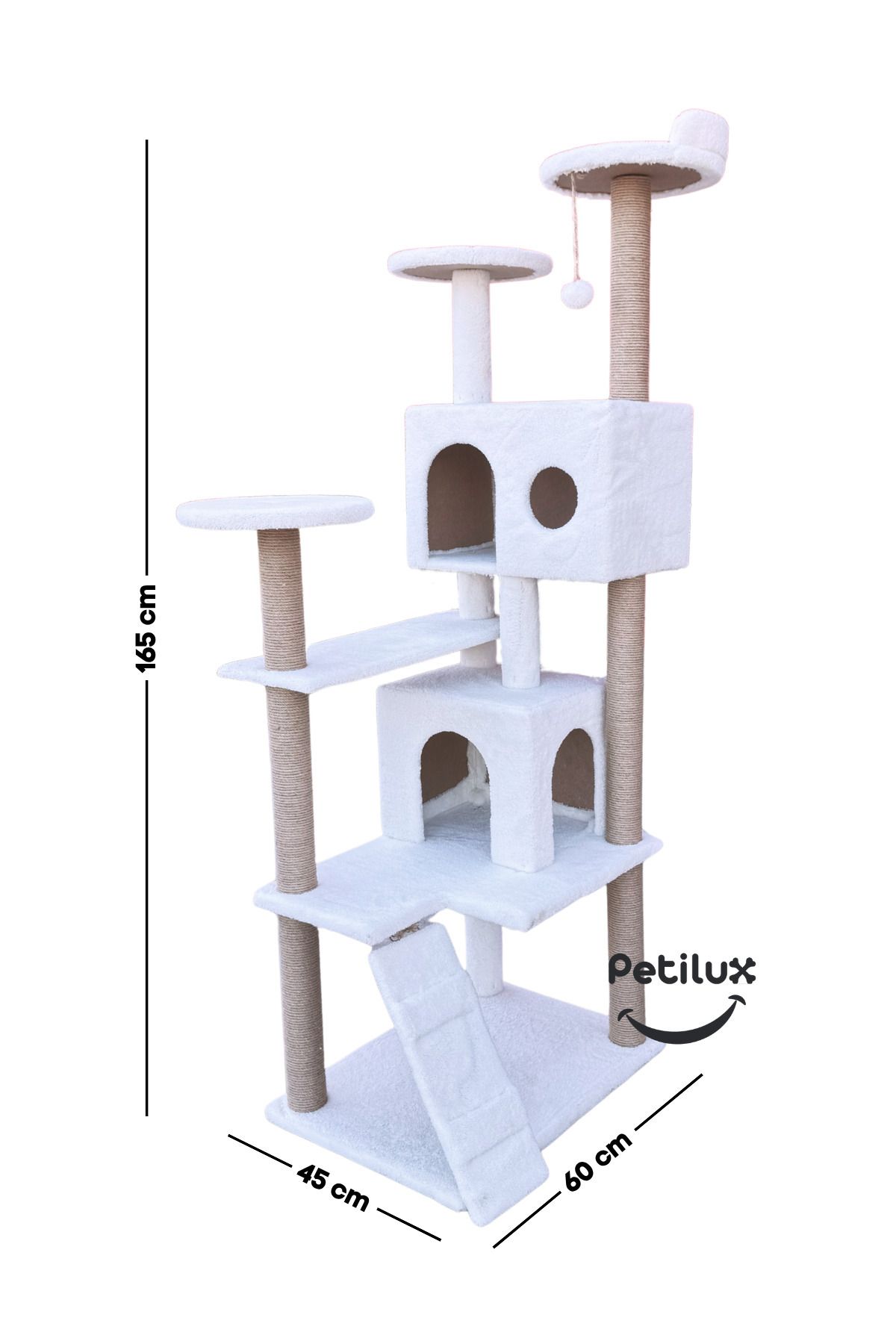 Petilux-Multi-Storey Cat House and Scratching Tower Cat Play and Rest Area with Jute Drawstring Scratching Area 5