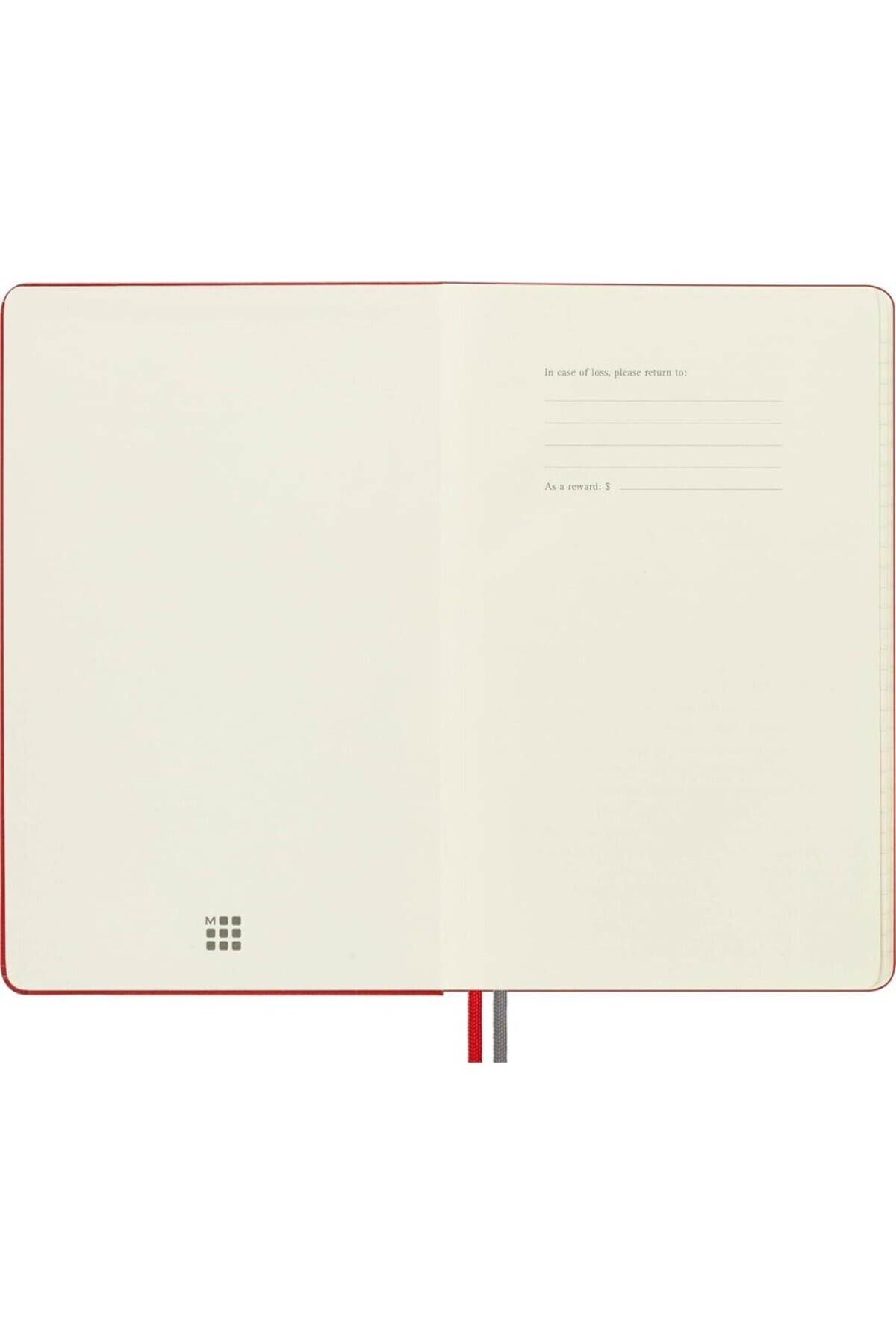 Moleskine-Lg Striped Thick Red Notebook L Size Hard Cover 3