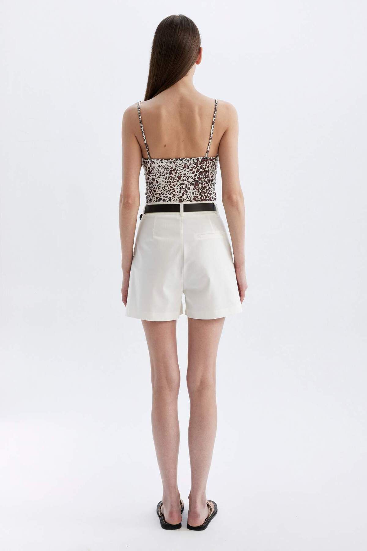 DeFacto-High Waist Short Leg Shorts D2603Ax24Sm 6