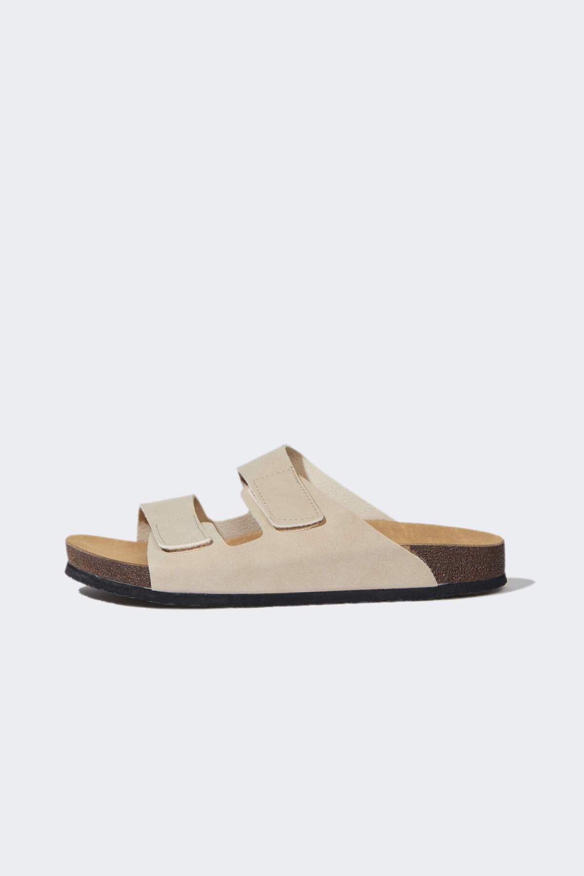 DeFacto-Herren-Slipper aus Kunstleder – flache Sohle, Doppelband, C3755AX24HS 2