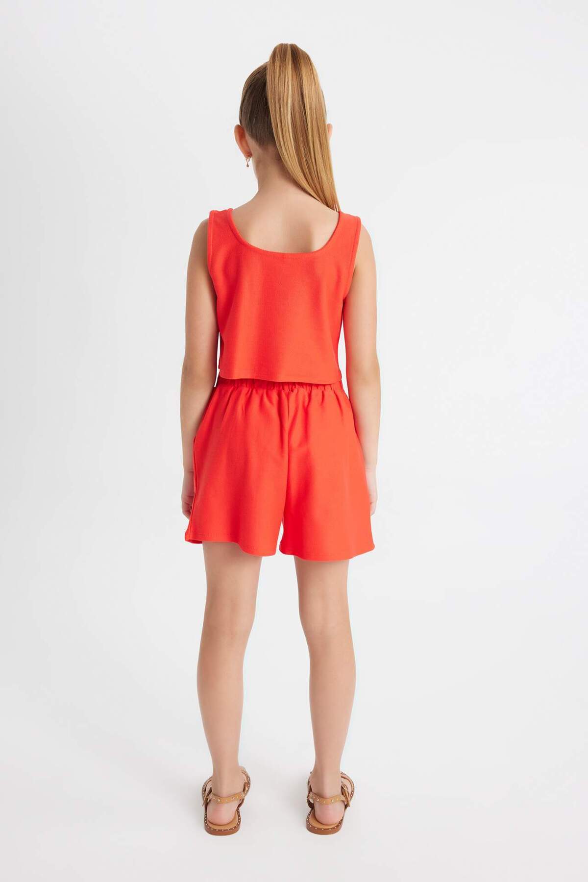 DeFacto-Sleeveless Blouse and Shorts Set for Girls - D0422a824hs 6