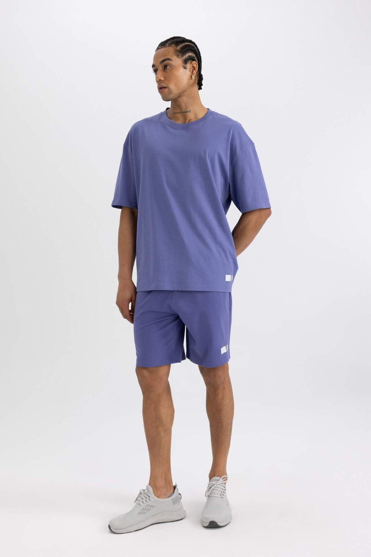 DeFacto-DeFactoFit Slim Fit Slim Fit Pantaloni scurti din țesătură A1625AX24SM 2