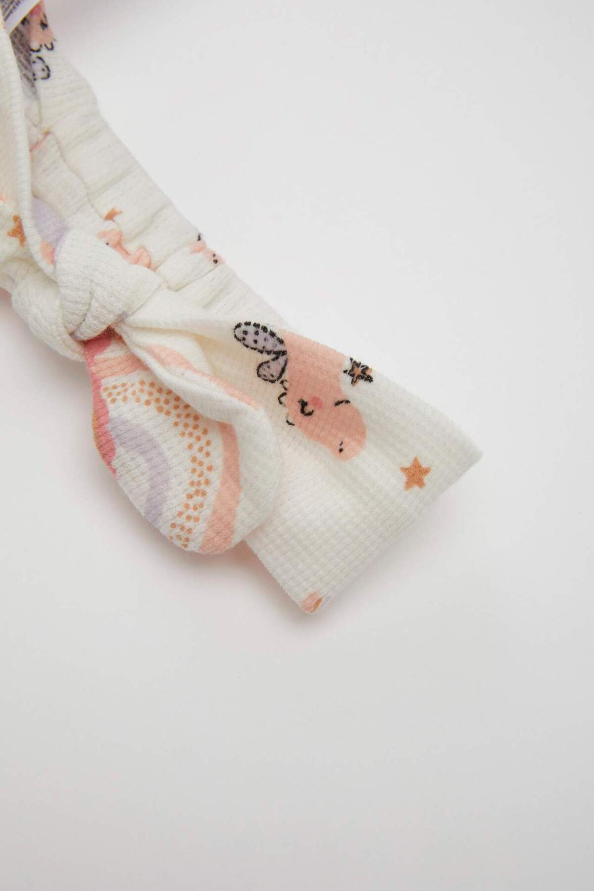 Defacto Kız Bebek Yenidoğan 2'li Takım Dinazor Baskılı Kısa Kollu Waffle Tulum Bandana C9484A524SM fotoğrafı 4 (önizleme)