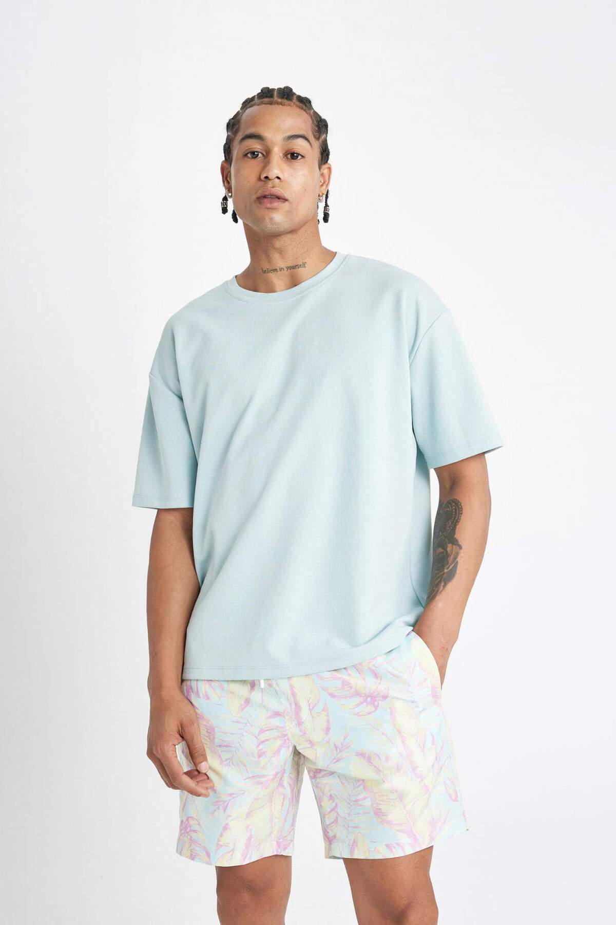 DeFacto-Patterned Regular Fit Short Swim Shorts - B7558AX24HS 3